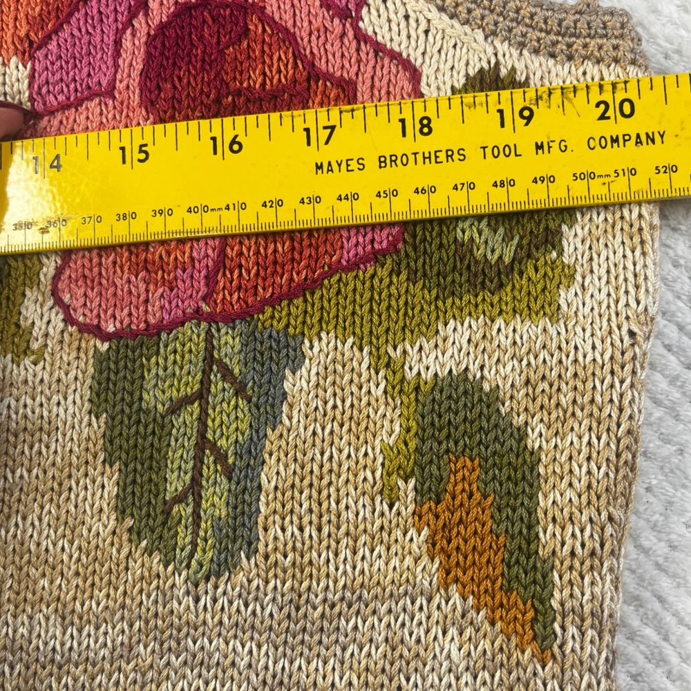Peruvian‎ Connection Floral Embroidered Knit Vest Women's Size L Pima Cotton - Picture 5 of 7